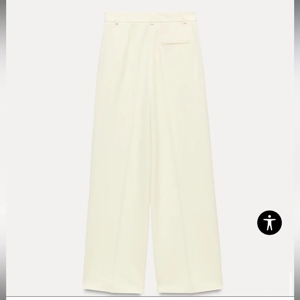 Zara NWT ecru wide leg pants with darts 7997/272 - Picture 5 of 9